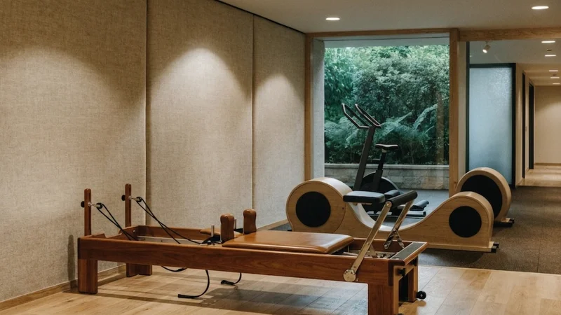 Gimnasio hotel lujo — diseño wellness — Véline Interiors